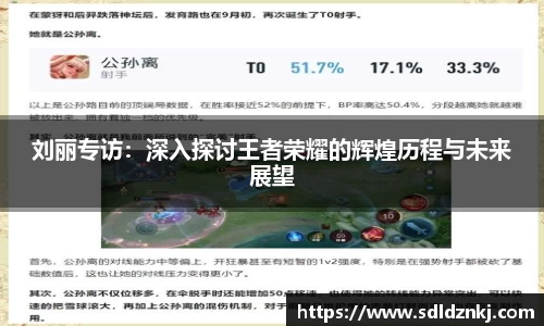 刘丽专访：深入探讨王者荣耀的辉煌历程与未来展望